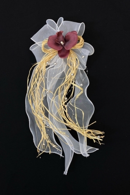 Bordo Orkide Bohça Süsü, Gelin Damat Çeyiz Düğün Nikah Nişan Konvoy Sünnet Kına Süsü 5 Adet