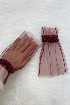 Bordo Sade Gelin Eldiveni, Kına Eldiveni, Düğün Kına Gecesi Bekarlığa Veda Nikah Bride