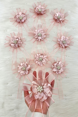 Broşlu Pudra Bohça Süsü, Gelin Damat Çeyiz Düğün Nişan Konvoy Gelin Arabası Sünnet Kına Süsü 1 Adet