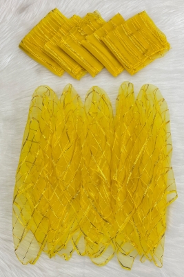 Büyük Boy 70cm Gold Simli Gelin Halay Mendili, Nedime Kına Şal, Düğün Konvoy Havlu Süsü, Sarı 1li