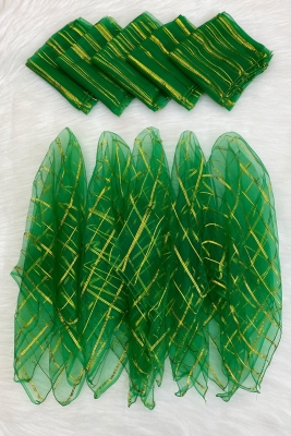 Büyük Boy 70cm Gold Simli Gelin Halay Mendili, Nedime Kına Şal, Düğün Konvoy Havlu Süsü, Yeşil 1li