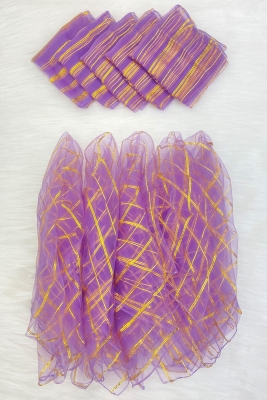 Büyük Boy 70cm Gold Simli Gelin Halay Mendili, Nedime Kına Şal, Düğün Konvoy Lila 10 Adet