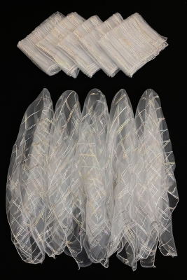 Büyük Boy Gold Simli Halay Mendili, Beyaz Gümüş 1 Adet, Gelin Damat Düğün Kına Sünnet Nişan Bride