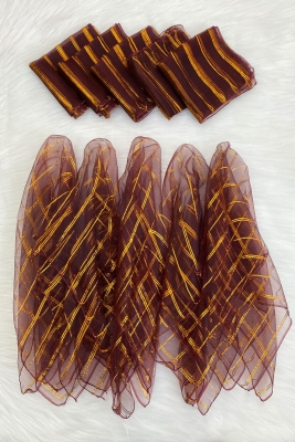 Büyük Boy Gold Simli Halay Mendili, Bordo 5 Adet, Gelin Damat Düğün Kına Sünnet Nişan Bride