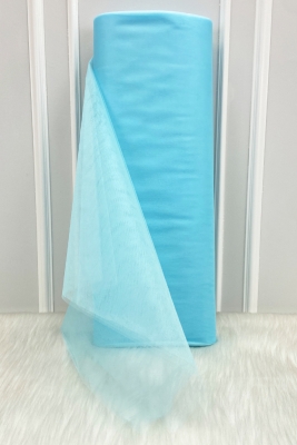 Buz Mavisi Süsleme Tülü, Bohça Çeyiz Gelin Damat Söz Nişan Nikah Kapı Konvoy Valiz Hediye, 100x300cm