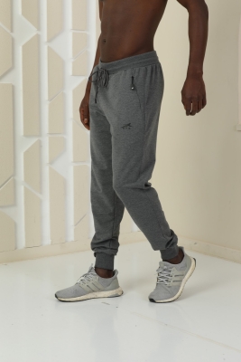 Erkek Antrasit Gizli Fermuarlı Pamuklu Spor Eşofman Altı