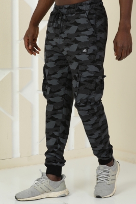 Erkek Siyah Kamuflaj Desen Eşofman Altı