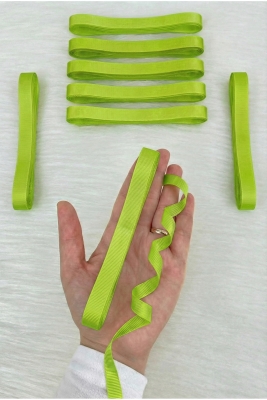 Fıstık Yeşili Grogren Kurdele 1 Cm 10 Metre, Bohça Çeyiz Nişan Söz Özel Gün Hediye Paketleme Süsleme