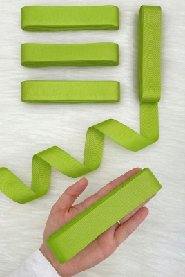 Fıstık Yeşili Grogren Kurdele 3 Cm 10Mt, Bohça Çeyiz Düğün Parti Doğum Günü Hediye Paketleme Süsleme