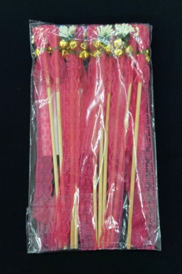 Fuşya Çubuk Nedime Zili Tefi Kurdele Cipso Süslemeli 10 Adet