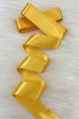 Gold Çift Taraflı Saten Kurdele, 4 Cm 10 Metre, Bohça Çeyiz Özel Gün Hediye Süsleme Kurdelesi