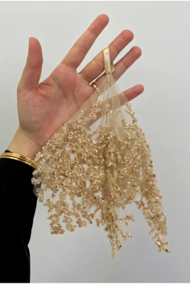 Gold Gelin Damat Mendili, Kristal Cam Boncuk, Kına Halay Düğün Nedime Sünnet Söz Nişan Bride Parti, 1 Adet