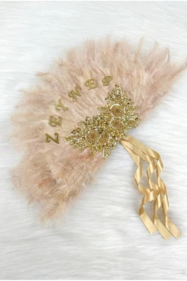 Gold Gelin Yelpazesi, Işıl Işıl Vip Güpürlü, Bekarlığa Veda Partisi, Bride To Be, Nedime, Kına Gecesi, Ahşap Tüylü