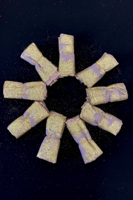 Gold Simli Eflatun Halay Mendili, Gelin Damat Düğün Kına Sünnet Söz Nedime Nişan Bride, 10 Adet