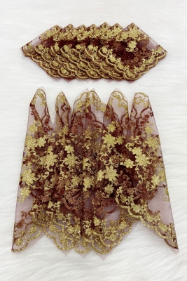 Gold Simli Gelin Damat Halay Mendili, Bordo 10lu, Düğün Kına Sünnet Söz Nedime Nişan Bride Hediye