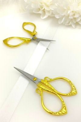 Gold Söz Nişan Makası, Kurdele Açılış Özel Gün Merasim Dikiş Nakış Makası Zarif Model