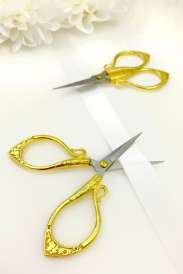 Gold Söz Nişan Makası, Kurdele Açılış Özel Gün Merasim Dikiş Nakış Makası Zarif Model