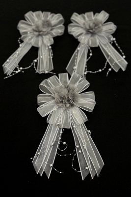 Gri Bohça Süsü, Gelin Damat Çeyiz Düğün Nişan Konvoy Gelin Arabası Sünnet Kına Süsü 5 Adet