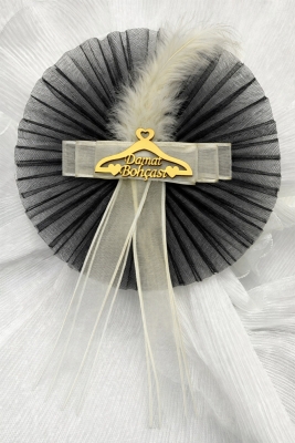 Krem Damat Bohçası Süsü, 5 Adet Pleksili, Gelin Çeyiz Düğün Nişan Söz Hediye Konvoy Valiz Bavul Kına