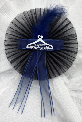 Lacivert Damat Bohçası Süsü, 5 Adet Pleksili, Gelin Çeyiz Düğün Nişan Hediye Konvoy Valiz Bavul Kına