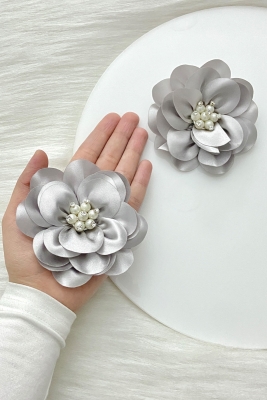 Gri İncili Parlak Taşlı Gelin El Gülü, Damat, Nedime Bileklik, Düğün Kına Söz Bride, 2 Adet