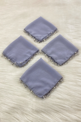 Gri Şifon Gelin Damat Mendili, Düğün Halay Nedime Bride Parti Kına Nişan Sünnet Hediye, 5 Adet