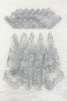 Gümüş Simli Gelin Damat Halay Mendili, Beyaz 1 Adet, Düğün Kına Sünnet Söz Nedime Nişan Bride Hediye