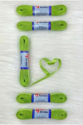 Fıstık Yeşili Saten Kurdele 1 Cm 10 Metre, Bohça Çeyiz Nikah Kına Sünnet Özel Gün Hediye Süsleme