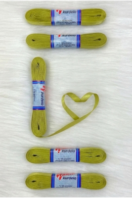 Zeytin Yeşili Saten Kurdele 1 Cm 10 Metre, Bohça Çeyiz Nikah Kına Sünnet Özel Gün Hediye Süsleme