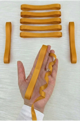 Hardal Sarı Grogren Kurdele 1 Cm 10 Metre, Bohça Çeyiz Nişan Nikah Özel Gün Hediye Paketleme Süsleme