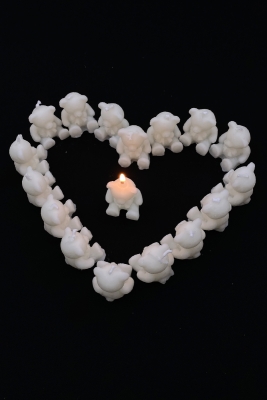 Hediyelik Ayıcık Mum, Düğün Nikah Nişan Söz Doğum Sünnet Kına Bride To Be Davet, Beyaz 30 Adet