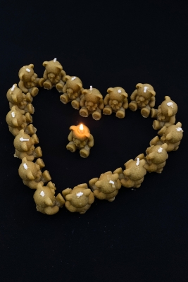 Hediyelik Ayıcık Mum, Düğün Nikah Nişan Söz Doğum Sünnet Kına Bride To Be Davet, Kahverengi 30 Adet