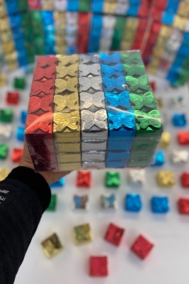 Hediyelik Kutu Kına, Karışık Renk Kelebek Desen 50 Adet Kına, Düğün Kına Gecesi Sünnet Söz Nişan