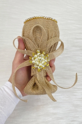 Jüt Broşlu Düğün Nikah Takı İçin İğnelik, Kına Gecesi Gelin Damat Söz Nişan Sünnet İğnedanlık