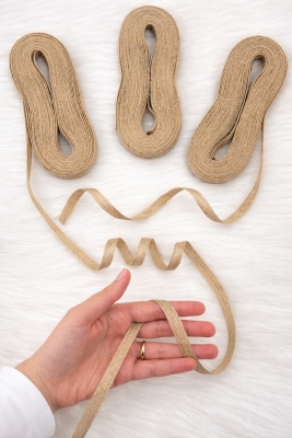 Jüt Hasır Kurdele 1 cm 10 mt, Gelin, Bohça, Nişan, Çeyiz, Hediye, Paketleme, Süsleme, Nikah