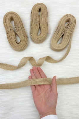 Jüt Hasır Kurdele 2 cm 10 mt, Gelin, Bohça, Nişan, Çeyiz, Hediye, Paketleme, Süsleme, Nikah