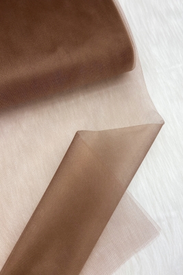 Kahverengi Bohça Süsleme Tülü, Nişan Bohça Süsü, Kapı Doğum Günü Parti Süsleme Tülü, 100x300cm