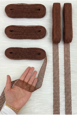 Kahverengi File Kurdele 2,5cm 10mt, Gelin, Damat, Bohça, Çeyiz, Nişan, Söz, Hediye, Parti, Süsleme