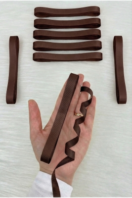 Kahverengi Grogren Kurdele 1 Cm 10 Metre, Bohça Çeyiz Nikah Nişan Özel Gün Hediye Paketleme Süsleme