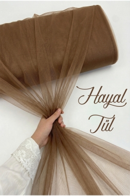 Kahverengi Hayal Tül, Nişan Çeyiz Bohça Kapı Doğum Günü Parti Süsleme, Gelin Abiye Türban 100x300cm