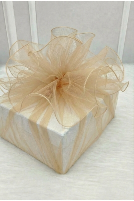 Kapiçino Süsleme Tülü Overlok Kenar, Bohça Çeyiz Gelin Damat Nişan Nikah Valiz Hediye Süsü 100x100cm