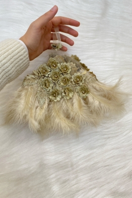 Kapuçino Gelin Mendili, Kat Kat Çiçekli Güpür İnci Tüylü Nişan Söz Kına Gecesi Sünnet Halay Mendili