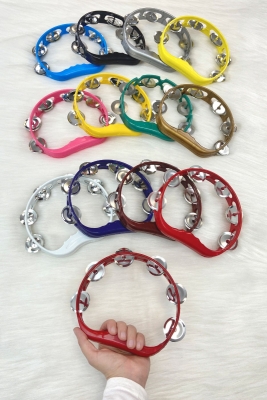 Karışık Renk Gelin Nedime Tefi, Kına Gecesi Düğün Sünnet Bride Plastik Zilli Tef, 5 Adet