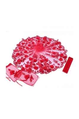 Kına Örtüsü 3 Boyutlu Duvak Gelin Duvağı 2 Adet Eldiven+Kuşak