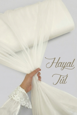 Kırık Beyaz Hayal Tül, Nişan Çeyiz Bohça Kapı Doğum Günü Parti Süsleme, Gelin Abiye Türban 100x300cm