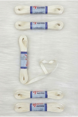 Kırık Beyaz Saten Kurdele 1 Cm 10 Metre, Bohça Çeyiz Nikah Kına Sünnet Söz Özel Gün Hediye Süsleme