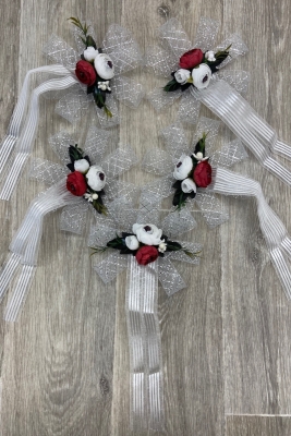 Kırmızı Beyaz Bohça Çeyiz Valiz Gelin Damat Süsü 5 Adet