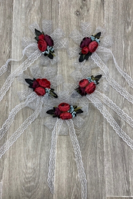 Kırmızı Bohça Çeyiz Valiz Gelin Damat Süsü 5 Adet