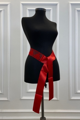 Kırmızı Gelin Kuşağı, Gelin Kurdelesi, Gelin Beli Kemeri, Kardeş Kuşağı, Simli Ortası Motifli