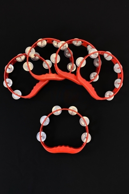 Kırmızı Gelin Nedime Tefi Defi, Kına Gecesi Düğün Damat Sünnet Halay Metal Zilli Plastik Tef 10 Adet